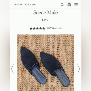 Jenni Kayne Navy Blue Suede Mules Pointed Slip On Shoes 36